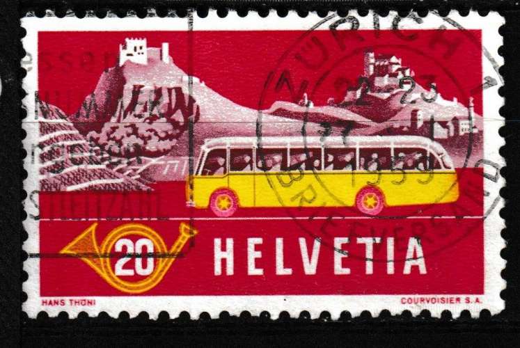 Suisse 1953 YT 538 Obl Poste automobile alpestre Valais