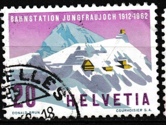 Suisse 1962 YT 691 Obl Cinquantenaire station Jungfraujoch