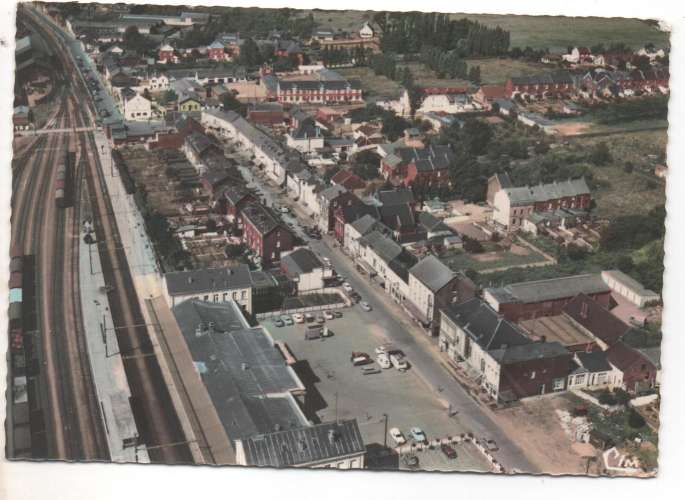 cpsm Belgique ( Hainaut ) Erquelinnes vue aérienne La Frontière