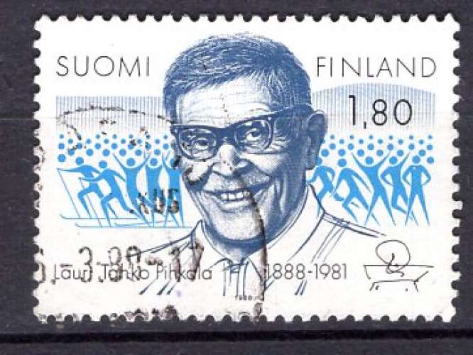 FINLANDE 1988 CELEBRITE LAURI TAHKO PIHKALA PROMOTEUR SPORT  OBLITERE