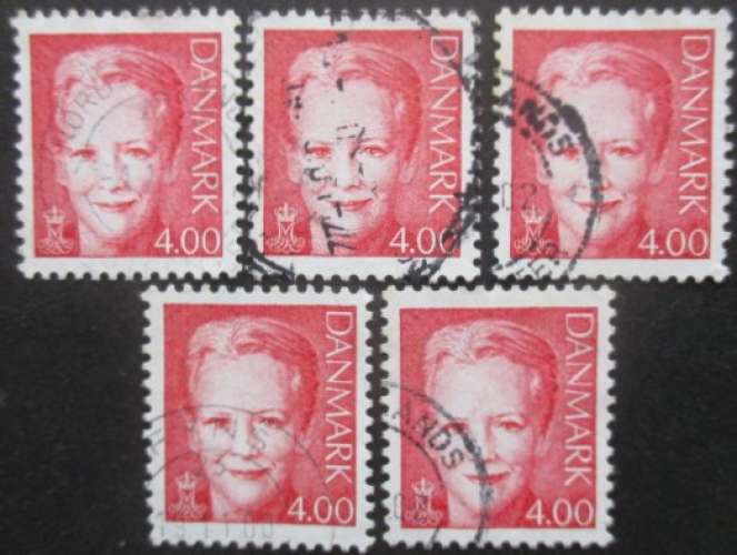DANEMARK N°1243 X 5 oblitéré 