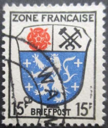 ZONE FRANCAISE N°7 Armoirie Sarre oblitéré