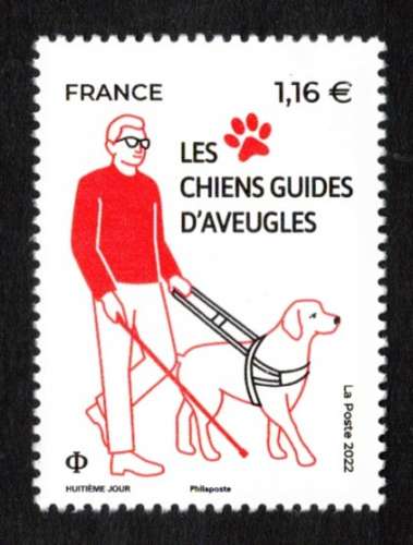  France 2022  Y&T  **  les chiens guides d'aveugles