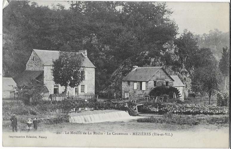 Moulin de la Roche - le Couesnon - MEZIERES - imp Réunis -Verso: Tombola Union des Pêcheurs à la lig