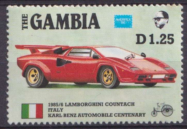 Gambie 1986 Y&T 599 neuf ** - Ameripex Lamborghini Countach 