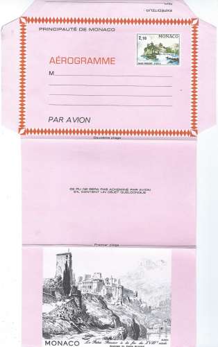 Monaco - 1980 - Y & T n° 504 Aérogramme - MNH (plis)