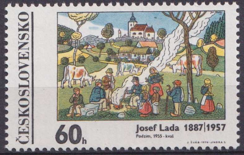 Tchecoslovaquie 1970 Y&T 1779 neuf ** - Peinture de Josef Lada