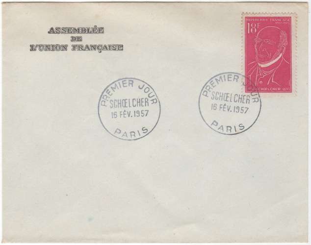 FDC N° 1092 Schoelcher 1957 (cote 8€)
