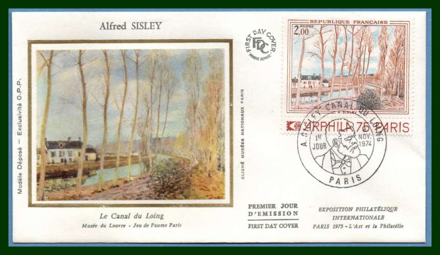  2 FDC soie 1974  N° 1812 et 1813 Arphila peinture 2 Scans