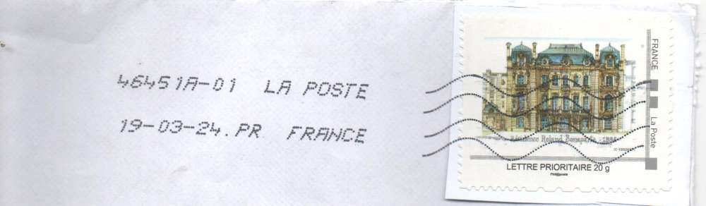 France Lettre priotitaire Résidence Roland Bonaparte  (sur enveloppe entière )