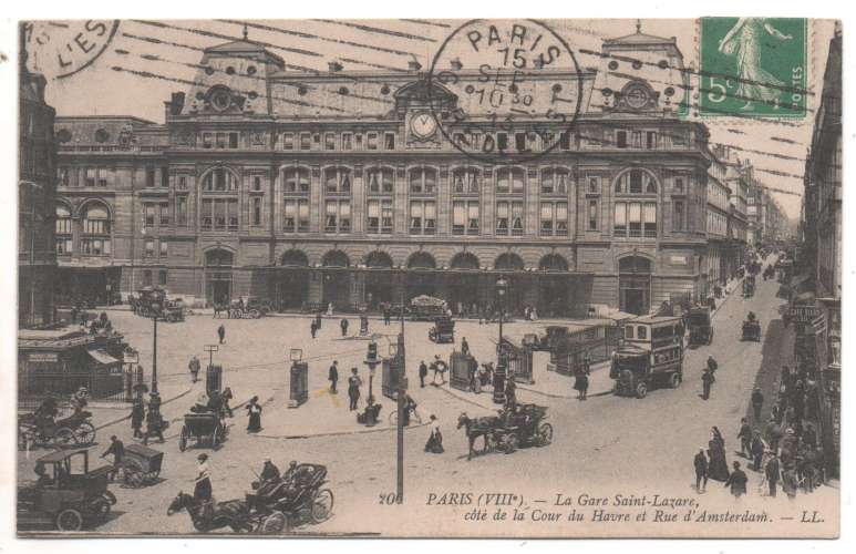 cpa Paris  La Gare Saint-Lazare  Côté Cour du Havre