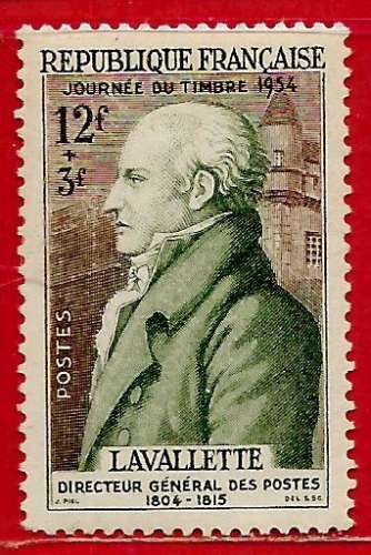 France n°969 Journée du timbre 12F+3F vert & sépia 1954 **