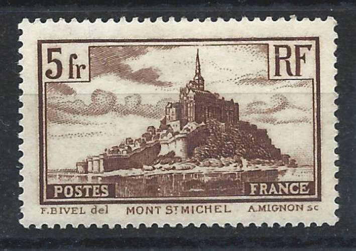 France N°260* (MH) 1929/31 - Mont Saint-Michel