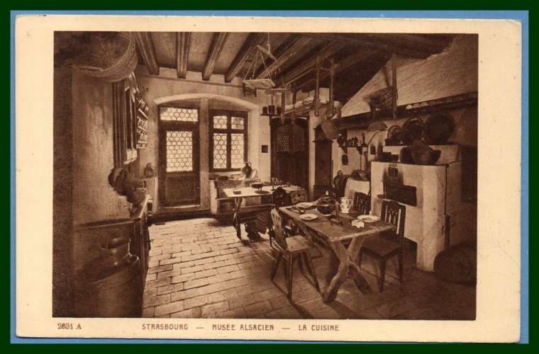 CPA Strasbourg Musée Alsacien la Cuisine non écrite TB 