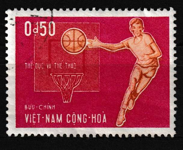 Vietnam Sud 1966 YT 275 Obl 3ième jeux asiatiques Basket
