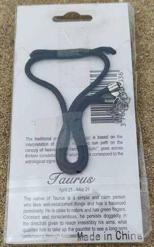 Collier tissu avec pendentif en pierre Agate Horoscope Taureau
