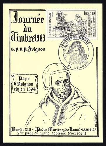 France 1983 : Journée du Timbre (84 Avignon) n° 2258 / Lettre + carte offerte / TTB