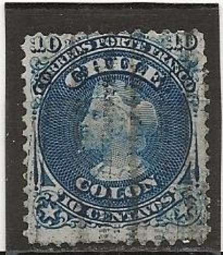 CHILI     ANNEE 1867-68   YT N°14 OBLI  