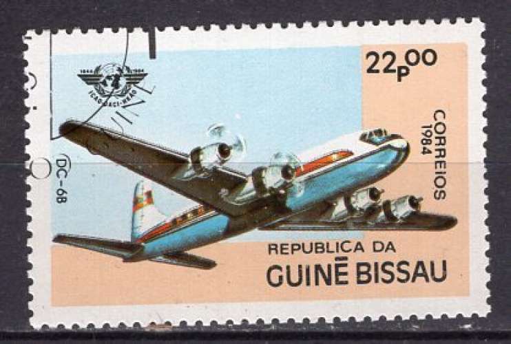 GUINEE BISSAU 1984 LES AVIONS LE DC 6B OBLITERE  
