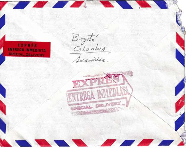 Colombie 1986 YT Poste aérienne 760 Obl sur lettre