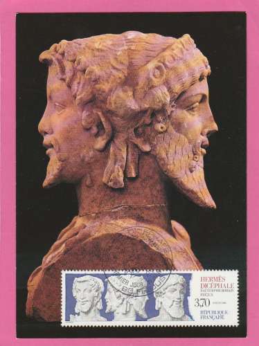 France N°2548 -1988 -  Carte maximun - Fréjus - Hermès Dicéphale 