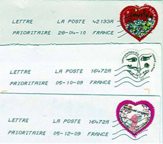 Lot de 3 timbres 