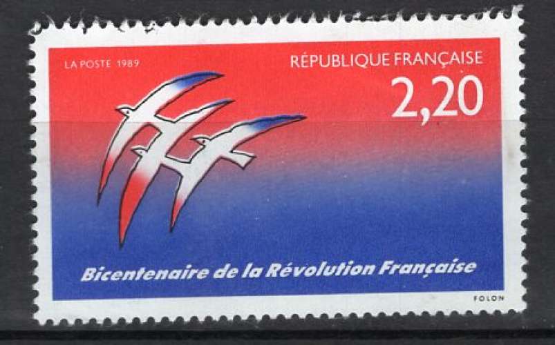 FRANCE  1989  BICENTENAIRE DE LA REVOLUTION OEUVRE DE FOLON  OBLITERE