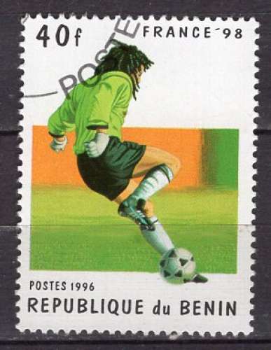 BENIN 1996 COUPE DU MONDE DE FOOTBALL EN FRANCE OBLITERE