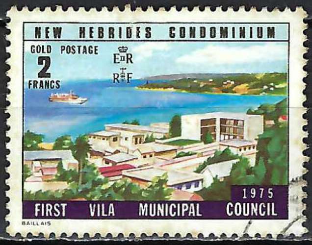 Nouvelles-Hébrides - 1976 - Y & T n° 437 - O. (petite déchirure centre supérieur)
