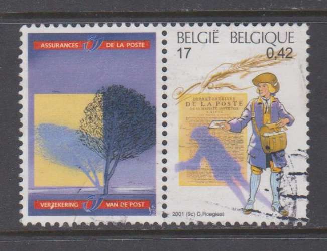 Belgique 2001 2998 ° Facteur au 18 e siècle vignette Assurances de la Poste