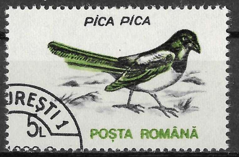 Roumanie 1993 - YT4065 - Oiseaux. Pie - oblitéré