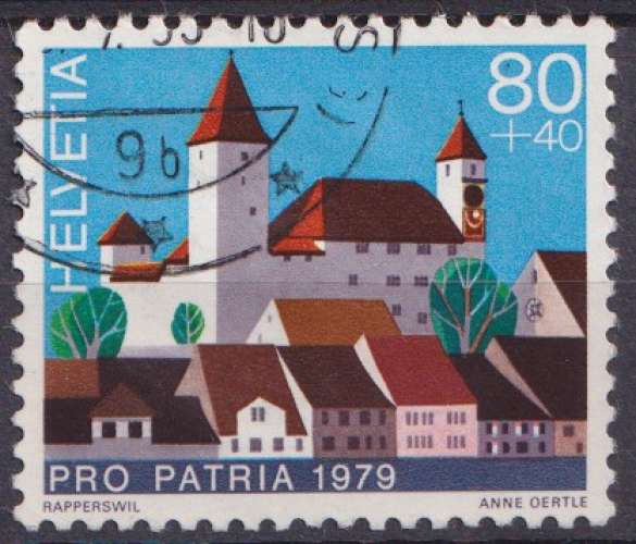 Suisse 1979 Y&T 1089 oblitéré - Château à Rapperswil 
