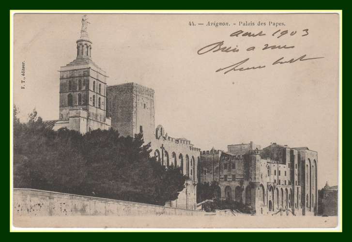 CPA (84) AVIGNON Palais des Papes voy 1903 (Dos 1900)