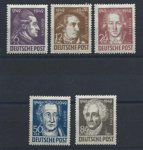 Allemagne Orientale - E. Générale N°52/56** (MNH) 1949 - Naissance de Goethe