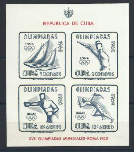 Cuba Bloc N°16** (MNH) 1960 - J.O de Rome