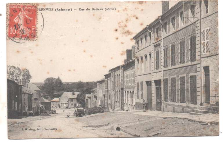 cpa 08 Renwez Rue du Butteau ( sortie )