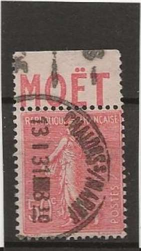 FRANCE      ANNEE 1924-32 YT N°199a OBLI  Timbre avec bande publicitaire