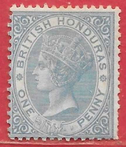 Honduras britannique n°1 1p bleu (dentelé 14) 1866 (*)