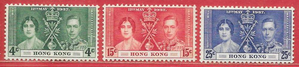 Hong Kong n°137 à/to 139 1937 *
