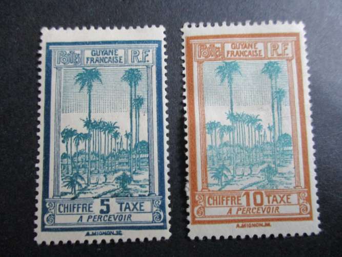 Guyane y & t taxe 13 & 14 * 1947