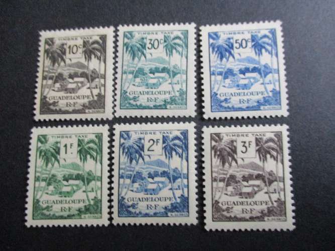 Guadeloupe y & t taxe 41 au 46 ** 1947