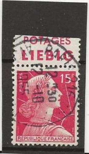 FRANCE      ANNEE 1955-59 YT N°1011 OBLI  Timbre avec bande publicitaire 