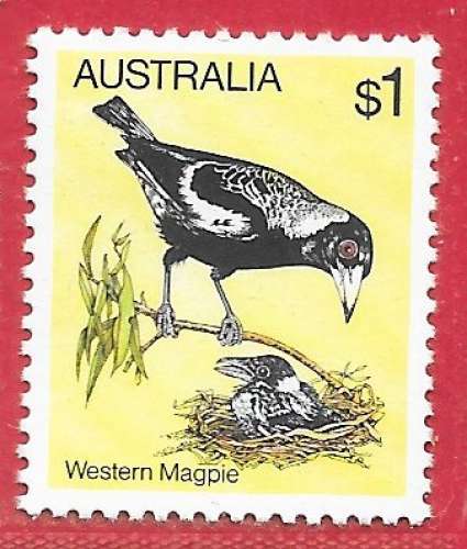 oiseau pie magpie - Australie n°708 1$ 1980 **