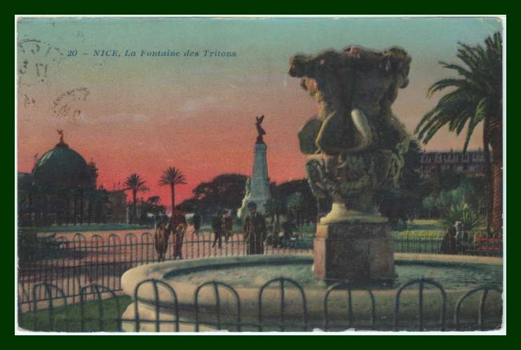 CPA (06) NICE La Fontaine des Tritons voy Sem L. 1924