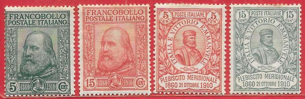 Italie n°83 à/to 86 Garibaldi 1910 *