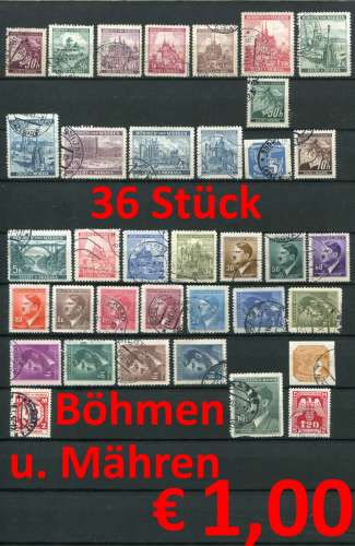 Bohême et Moravie - 36 diff. selon scan