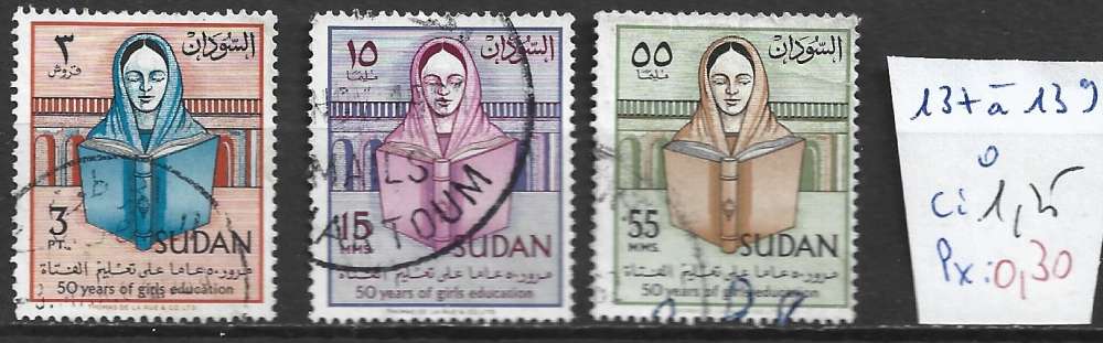 SOUDAN 137 à 139 oblitérés côte 1.25 € 