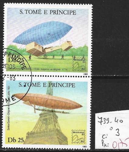 SAINT THOMAS ET PRINCE 739-740 oblitérés côte 3 €
