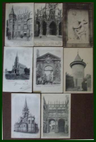 Lot 11 CPA Précurseurs ROUEN (76) voy et non