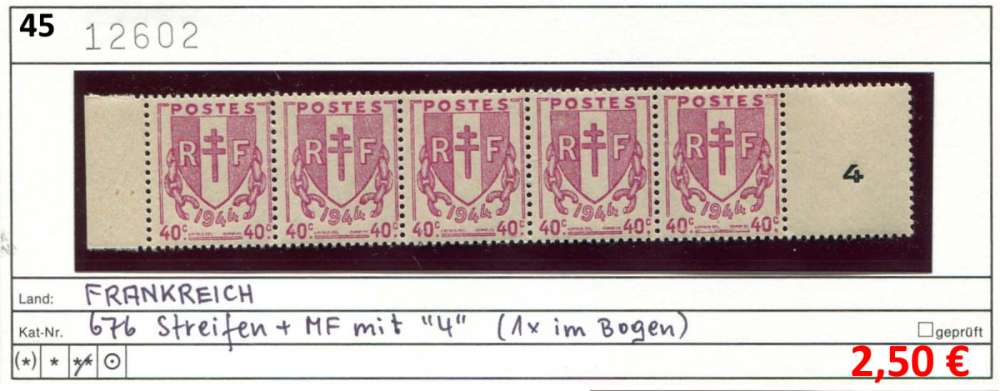 France 1945 - Michel 676 - Yvert 672  - ** neuf mnh - avec 